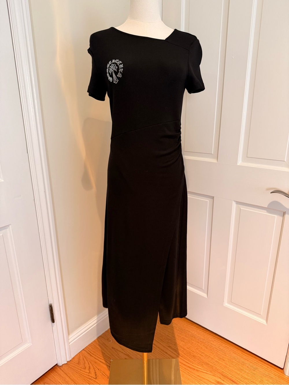 Chrome Hearts Black Maxi Dress with Subtle Emblem